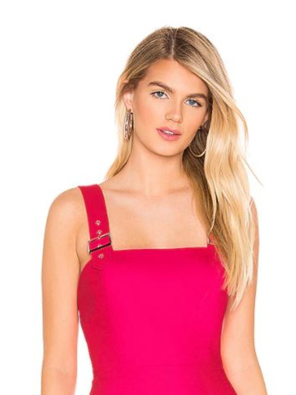 Amanda Uprichard x Revolve Mandy Buckle Strap Tank Top Cherry